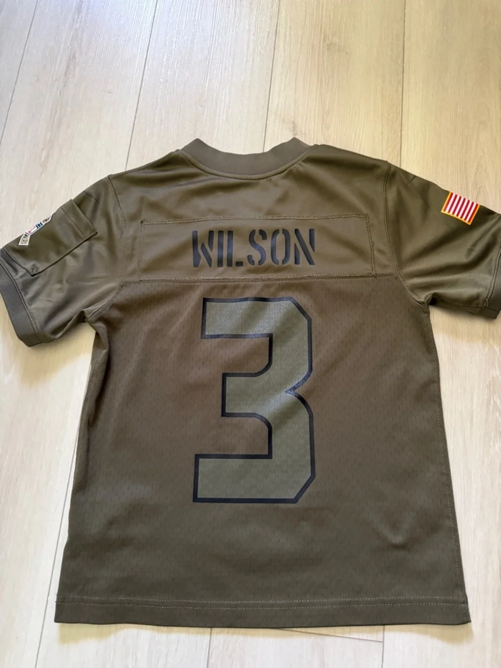 Nike NFL Kids Olive Salute to Soldiers #3 Seattle Seahawks Jersey-Russell Wilson